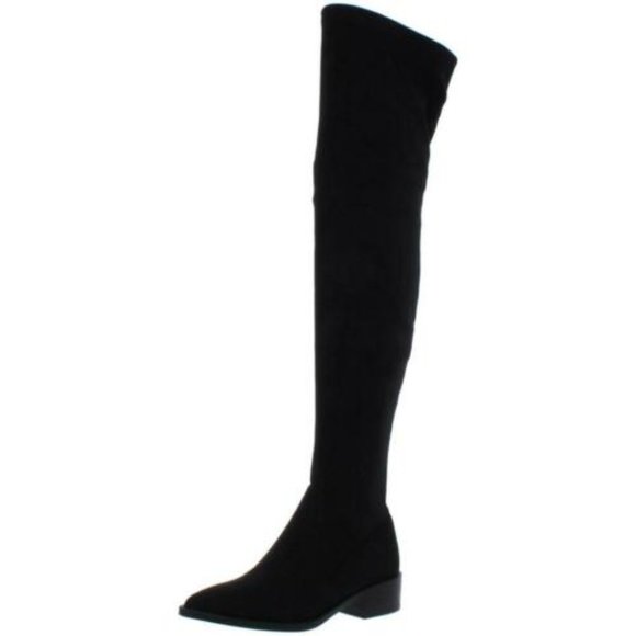 STEVE MADDEN Jody Black Faux Suede Over The Knee Riding Boots SZ 6.5 New w/o Box - Picture 1 of 10